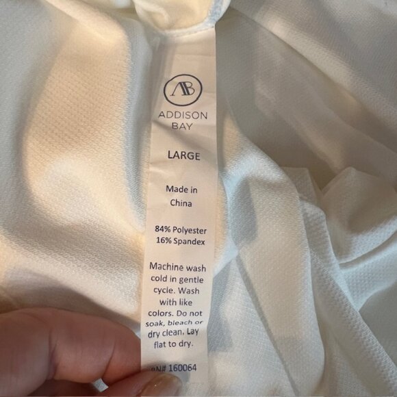 Addison Bay White Polo Dress with Striped Trim | Various Sizes Activewear Sport - Picture 5 of 7